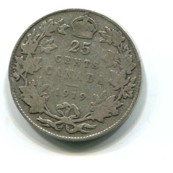 1919 Canada Silver 25 Cent Coin (#1588) - Picture 1 of 2